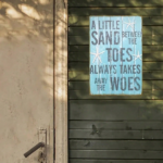 CIFbuy 2D Flat Tin Wall Sign, Metal Plaque With Quote "A Little Sand Between The Toes Always Takes Away The Woes", Toes Always Takes Away The Woes", Sign, RustiikTok, Sign, RustiikTok, etween The Toes Always Takes Away The Woes" Self-Plckup Logiops",le Sand - Image 2