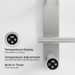 Brushed Nickel Heated Towel Rack for Bathroom,Wall Mounted with Intelligent Touch Screen Timer, 4-Bar Towel Warmer, 304 Stainless Steel Polished, Plug-in/Hard-Wired[Unable ship on weekends, TK/TEMU only for pickup, only TX10643 warehouse supports GOFO] - Image 7