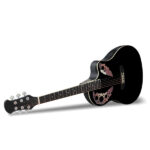 41 inch Cutawary Round Back Acoustic Guitar Spruce Top Grape Hole Black - Image 3