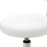 Round Shape Adjustable Salon Stool with Back and Line White - Image 4