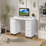 Manicure Nail Table with Drawer White - Image 2
