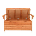 112 * 58 * 84cm Cedar Yard Storage Box With Backrest Armrest Bright Orange Red - Image 15