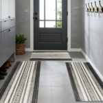 Three-piece kitchen rug set, non-slip and washable, abstract pattern kitchen hallway rug, soft and comfortable, suitable for sinks, floors, entrances, hallways and bathrooms. - Image 10