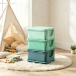 Green 3 Tier Kids Storage Unit – 3 Drawer Toy Organizer for Small Spaces, Fits Toddler Bedroom, Nursery Corner & Apartment Living Room - Image 5