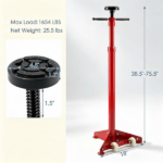 Adjustable Underhoist Support Jack Stand, 1654 LBS Max Load Triangular Base Hoist Support Stand with Rolling Wheels Anti-Slip Rubber Platform for Professional & Home Workshop Car Maintenance -Red - Image 3