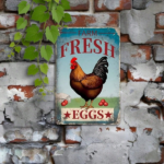 CIFbuy Vintage Metal Tin Sign Chicken Farm Fresh Eggs" 8x12 Inch Retro 2D Flat, Wall Art Waterproof Rustproof Poster Farmhouse Decor Fresh EggikTok, Fresh EggikTok, t Self-pickup Logiopics - Image 5