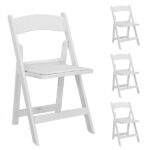 Replacement 15868578 4 Pack Folding Chairs, Resin Chairs with Padded Seat, Comfortable Event Chairs Indoor Outdoor for Home Event Party Picnic School Wedding, White - Image 26