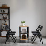 Same Code 33457557 4pcs Elegant Foldable Iron & PVC Chairs for Convention & Exhibition Black - Image 13