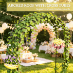 8 ft Black Steel Garden Arbor Trellis – Large Base Arch Stand for Backyard Garden & Wedding Entrance - Image 8
