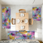 Three-piece kitchen rug set, non-slip and washable, abstract pattern kitchen hallway rug, soft and comfortable, suitable for sinks, floors, entrances, hallways and bathrooms. - Image 11
