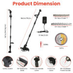 3-in-1 Cordless Electric Pole Saw & Mini Chainsaw & Grass Trimmer Kit with Adjustable Length 2Pcs 21V 1500mAh Batteries 4in/6in Chains Saw Rotatable Head, Safety Switch + Gloves/Goggle for Yard/Garden - Image 10