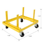 750lbs Rolling Engine Stand,Adjustable Width And Length, with 2pcs Buckle Straps,Yellow--Self-pickup is not supported - Image 8