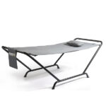 Freestanding Hammock with Stand, 600LBS Heavy Duty Outdoor Hammock Bed with Soft Pillow & Storage Bag, Grey