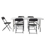 6' Folding Table Portable Plastic Indoor Outdoor Picnic Party Dining Camping Tables - Image 103
