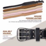 XL Size Weight Lifting Belt, Leather Weight Lifting Belt for Men and Women with 4 inch Padded Lumbar Support Belt for Weightlifting Deadlift, Cross Training, Power Lifting Workout & Squats Exercise - Image 3