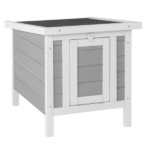 20" Wooden Waterproof Rabbit Hutch Pet Bunny Small Animal House Habitat Gray - Image 8