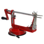 3-in-1 Stainless Steel Hand-cranking Apple Peeler Slicer Peeler Red - Image 5