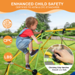 10FT Climbing Dome for Kids Jungle Gym Apply To Park Dome Climber With Swing Playground Equipment,Green - Image 6
