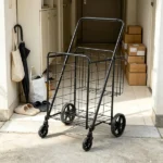 Heavy Duty Folding Grocery Cart, Jumbo Utility Cart with Double Baskets & 360° Wheels for Shopping & Laundry - Image 6