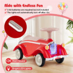 Kids Ride On Sliding Car, Foot-to-Floor Toy with LED Lights & Horn (Red 19-36 Months) - Image 7