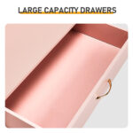 Nail polish powder textured surface, particleboard with melamine veneer, 66*33*73mm, four-drawer cabinet, faux rose gold handles - Image 4