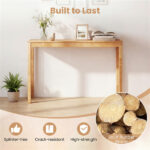 48" Solid Wood Leg Console Table, Narrow Farmhouse Entryway Table for Hallway & Sofa - Natural - Image 5