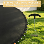 Black 12' Trampoline Replacement Mat – 72 V-Hooks, Fits 5.5" Springs, for Backyard Old Trampoline Surface Upgrade(Spring & Frame not Included) - Image 5