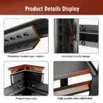4-Tier Adjustable Metal Storage Shelving Unit, Black Heavy Duty Kitchen Organizer for Home Space Saving - Image 7