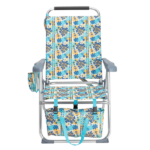 17 Inch Seat Height Beach Chair for Adults, Folding Portable Camping Chair with Headrest, Cup Holder, Side Pocket & Bottom Storage Bag, 7-Position Adjustable Aluminum Beach Chair, Heavy Duty 265 LBS Capacity, Oxford Fabric for Beach, Patio, Pool, Vintage Summer Print - Image 21