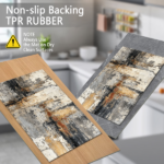Three-piece kitchen rug set, non-slip and washable, abstract pattern kitchen hallway rug, soft and comfortable, suitable for sinks, floors, entrances, hallways and bathrooms. - Image 5