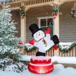 4.8FT Lighted Christmas Inflatable Decoration, Large Rotating Snowman with Motor, Funny Blow Up Yard Decorations with Built-in LED Lights for Holiday Party Front Yard Lawn Garden Decor - Image 11