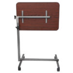 Multifunctional Adjustable Bedside Table MDF/Iron/4 Wheels With Brake, Dark Wood Grain Color - Image 30