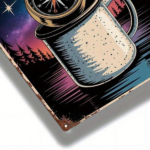 CIFbuy Vintage Night Sky Star Compass Metal Sign, Retro Motivational Coffee Cup Tin Sign Decorative Poster For Home Office Gym Bedroom TikTok, TikTok, Self-pickup Logiopics - Image 5