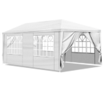 10'x20' Outdoor Party Tent with 6 Removable Sidewalls, Waterproof Canopy Patio Wedding Gazebo, White - Image 2
