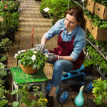 Rolling Garden Work Seat with Wheels, Gardening Stool for Planting, Garden Scooter with 360 Degree Swivel Seat & Steering Handle & Tool Tray, Blue - Image 11