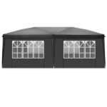 10'x20' Instant Pop Up Canopy Tent Black, 6 Panels 2 Doors 4 Mesh Windows, 28/22mm Powder Coated Steel Frame, 10x20mm Crossbar, 210D Oxford Folding Outdoor Tent with Carry Bag No Sandbags - Image 15