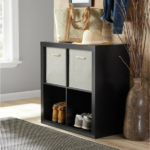 4 Cube Storage Organizer, Solid Black - Image 6