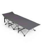 Folding Camping Cot Bed with Soft Pad, Portable Outdoor Cot, Adults Sleeping Bed for Home Office Nap Beach Travel, Gray - Image 12