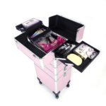 4 in 1 Aluminum Cosmetic Makeup Case Tattoo Box Pink - Image 8