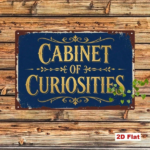 CIFbuy Vintage Blue & Gold Metal Sign, Cabinet Of Curiosities Wall Art, Classic English Slogan, Ornate Acanthus Scroll Home Decor, 2D F TikTok, TikTok, 2D F Self-pickup Logiopics - Image 7