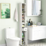 Slim Tall Bathroom Storage Cabinet 8" x 8" x 71" Narrow Floor Organizer with Adjustable Shelves - Image 6