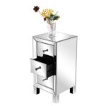 Modern and Contemporary Mirrored 3-Drawers Nightstand Bedside Table - Image 20