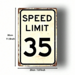 CIFbuy Vintage 35 MPH Speed Limit Metal Sign 8X12 Inch 2D Flat Durable Metal Plaque Retro Wall Art Decor For Bar Bedroom Room Home Deco TikTok, TikTok, Deco Self-pickup Logiopics - Image 4