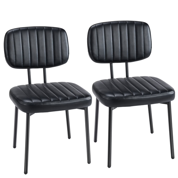 d656c64f-150f-42e6-9aad-1f188c855b2e.png Dining Chairs Set of 2, Mid Century Modern Kitchen Chairs with Faux Leather for Kitchen, Living Room, Black - Image 1