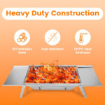 Foldable Charcoal BBQ Grill Stainless Steel Grill Net Easy Setup Portable Tabletop Barbecue Grill for Camping Picnic Outdoor Party Backyard - Image 5