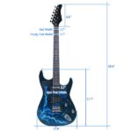 Lightning Style Electric Guitar with Power Cord/Strap/Bag/Plectrums Black & White - Image 16