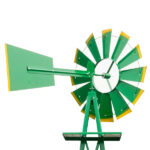 8FT Weather Resistant Yard Garden Windmill Green - Image 9