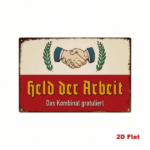 CIFbuy Retro German Slogan Metal Wall Art, Iron Sign With Handshake Pattern & Labor Hero Quote, Quote, 2D Flat Decor For Ho WaikTok, WaikTok, ern & Labor Hero Quote Self-rickup Logiop Hohake Pattern & - Image 2