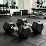 2 X 15lbs Hex Dumbbell Set for Home Gym Workout Rubber Weights with Non-Slip Handles Anti-Roll Fitness Exercise Dumbbells for Women And Men Black