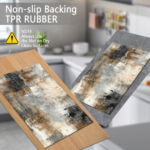 Three-piece kitchen rug set, non-slip and washable, abstract pattern kitchen hallway rug, soft and comfortable, suitable for sinks, floors, entrances, hallways and bathrooms. - Image 5